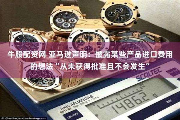 牛股配资网 亚马逊声明：披露某些产品进口费用的想法“从未获得批准且不会发生”