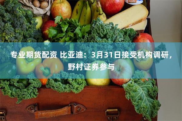 专业期货配资 比亚迪：3月31日接受机构调研，野村证券参与