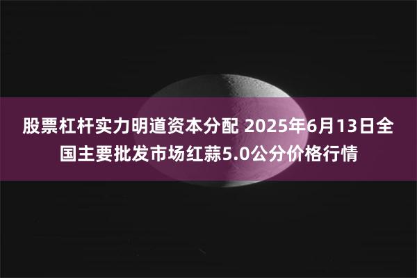 股票杠杆实力明道资本分配 2025年6月13日全国主要批发市场红蒜5.0公分价格行情