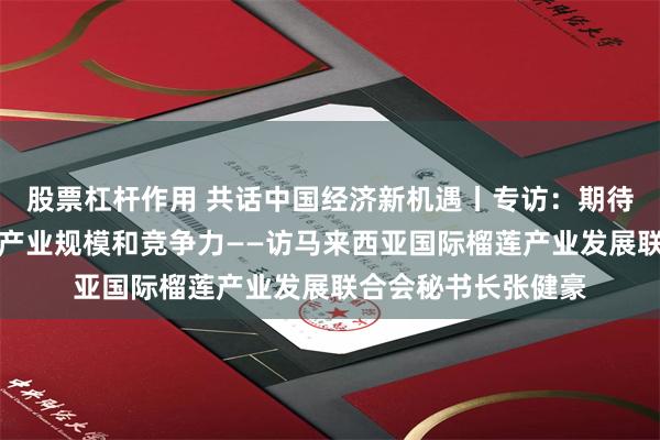 股票杠杆作用 共话中国经济新机遇丨专访：期待依托中国市场提升产业规模和竞争力——访马来西亚国际榴莲产业发展联合会秘书长张健豪