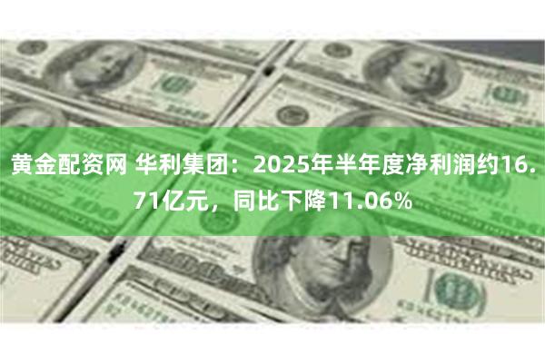黄金配资网 华利集团：2025年半年度净利润约16.71亿元，同比下降11.06%